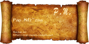 Pap Múzsa névjegykártya